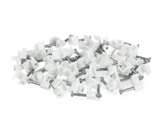 Blow Oem Laikiklių rinkinys plokštiems kabeliams 4 / 4mm - baltas - 100vnt