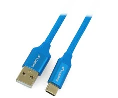 LANBERG CA-USBO-22CU-0010-BL laidas Premium Quck Charge 3.0 USB-C M A M 1m Mėlyna