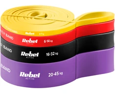 Latekso mankštos juostų rinkinys - Power Band PLs-2, 4-45 kg, 4 juostos, REBEL ACTIVE