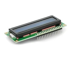 LCD ekranas 2x16 simbolių mėlynas su jungtimis - justPi