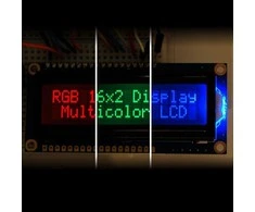 LCD ekranas 2x16 su baltais simboliais RGB + jungtys, Adafruit 399