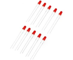 LED 3mm raudonas - 10 vnt - JustPi
