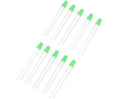 LED 3mm žalias - 10 vnt - JustPi