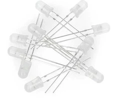 Oem LED 5mm baltai mirksintis - 10 vnt