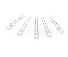 Oem LED 5mm baltas cool skaidrus - 5 vnt
