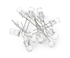 Oem LED 5mm baltas skaidrus mirksintis - 10 vnt