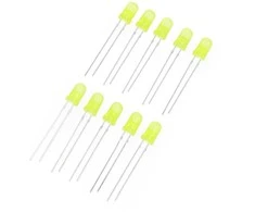LED 5mm geltonas - 10 vnt - justPi