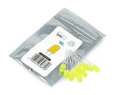 LED 5mm geltonas - 10 vnt - justPi
