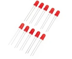 LED 5mm raudonas - 10 vnt - justPi