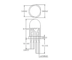 LED diodas Adafruit NeoPixel WS2812B 5mm - 5vnt.