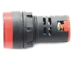 Oem LED indikatorius 12V AC/DC - 28mm - raudonas