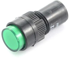 Oem LED indikatorius 230V AC - 12mm - žalias