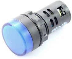 Oem LED indikatorius 230V AC - 28mm - mėlynas
