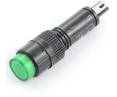 Oem LED indikatorius 230V AC - 8mm - žalias