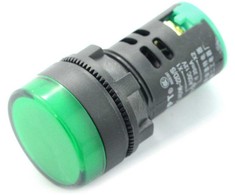 Oem LED indikatorius 230VAC - 28mm - žalias