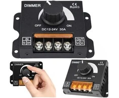 LED juostų šviesos reguliatorius - DIMMER - 12-24V DC 30A - rankinis valdiklis
