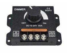 LED juostų šviesos reguliatorius - DIMMER - 12-24V DC 30A - rankinis valdiklis