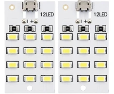 LED plokštė 5730 SMD Micro USB 12 diodų 5V šaltai balta šviesa