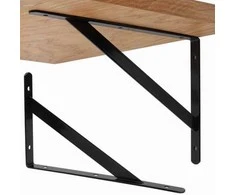 Oem Lentynos atrama 200x120mm - juoda - metalinė Atrama - Rankena