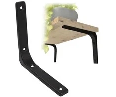 Oem Lentynos atrama 300x185mm - juoda - metalinė Atrama - Rankena