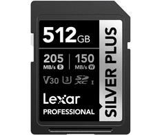 Atminties kortelė Lexar SDXC Professional Sidabrinis Plus UHS-I/U3/A2/4K R205/W150 (V30) 512GB