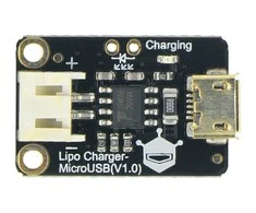 Lipo įkroviklis, Li-Pol baterijų įkrovimo modulis per microUSB, DFRobot DFR0667
