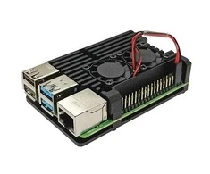 Lonten Technology justPi dėklas Raspberry Pi 4B - aliuminis su dviem ventiliatoriais - juodas - LT-4B02