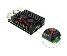 Lonten Technology justPi dėklas Raspberry Pi 4B - aliuminis su dviem ventiliatoriais - juodas - LT-4B02