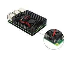 Lonten Technology justPi dėklas Raspberry Pi 4B - aliuminis su dviem ventiliatoriais - juodas - LT-4B02