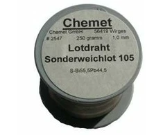 Lydmetalis Bi55.5Pb44.5 1mm 250g žemos lydymosi temperatūros be fliuso Chemet