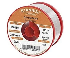 Lydmetalis PB60/SN40 2.0mm 250g su fliusu Stannol (tik profesionaliam naudojimui)