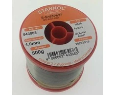 Lydmetalis Sn63/Pb37 1.0mm 500g su fliusu Stannol (tik profesionaliam naudojimui)