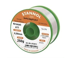 Lydmetalis Sn96.5/Ag3/Cu0.5 0.50mm 250g su fliusu Stannol