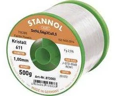Lydmetalis Sn96.5/AG3/CU0.5 1.0mm 500g su fliusu Stannol