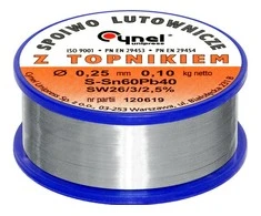 Lydmetalis su fliusu CYNEL LC60-FSW26 0.25mm 100g