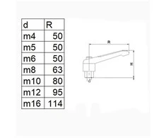 Oem M8 suspaudimo svirtis - reguliuojama rankena