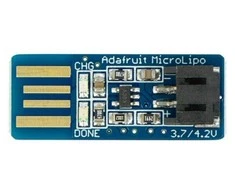 MCP73831, Li-Pol / Li-Ion 1S 3.7V USB įkroviklis Adafruit 1304