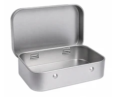 Metalinė dėžutė 95x60x21mm, užrakinama plunksnoms ir smulkiems daiktams