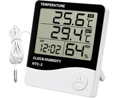 Meteorologinė stotelė - HTC-1 - Namų termometras - Higrometras - Laikrodis - Žadintuvas