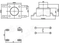 Oem Mikro jungiklis TACT SMD 6x6x5mm - mikrojungiklis - 10 vnt