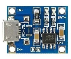 Oem Mikro USB įkroviklis 1000 mA su Li-pol 1S (3.7 V) - TP4056
