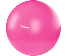 Mini mankštos kamuolys reabilitacijai Pilatesas, 25 cm, su rankine pompa, rožinis, REBEL ACTIVE