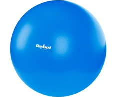 Mini mankštos kamuolys reabilitaciniam pilatesui, 25 cm, su rankine pompa, mėlyna, REBEL ACTIVE