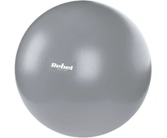 Mini mankštos kamuolys reabilitaciniam pilatesui, 25 cm, su rankine pompa, pilka spalva, REBEL ACTIVE