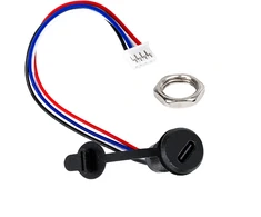 Mini USB moteriškas lizdas - 5+4 kontaktų - tiesus