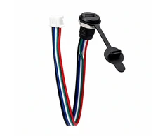 Mini USB moteriškas lizdas - 5+4 kontaktų - tiesus