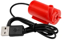 Mini vandens pompa su USB laidu - DC 5V - panardinama - raudona pompa