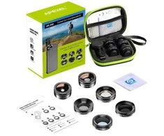 Mobiliojo objektyvo rinkinys APEXEL APL-DG6V2 6 viename universalus (juodas)