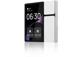 Moes Išmanių namų TUYA valdymo panelė, 3.5'' LCD, Wi-Fi, IR valdymas, su trimis fiziniais jungikliais, balta