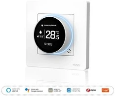 Moes Išmanus, sieninis termostatas dujų/vandens katilui valdyti, su ratuku, baltas, ZigBee, TUYA